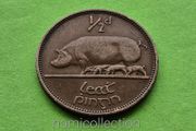 Ireland 1949 year Bronze Half Penny.