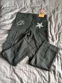 Corteiz C-Star Embroidered Black Denim Jeans