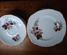 Six  Bone China Plates & 3 Saucers
