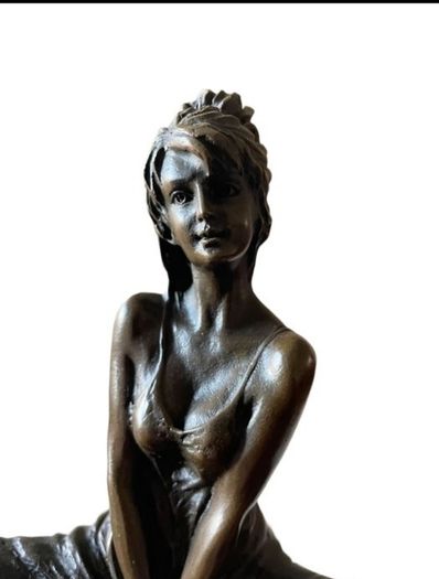 Woman On A Stool - Bronze (Signed)