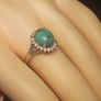 Sierra Nevada Oval Turquoise Halo Cluster Ring Bargain Price Image 6