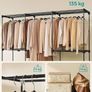 Open Wardrobe, Clothes Rail, 5 Hanging Compartments, Large Space, for Bedroom, Living Room, 205 x 43 x 166 cm, Black Image 5
