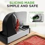 Electric Meat Slicer 200W Compact Deli and Bread Slicer with Adjustable Thickness Dial 0-15 mm, Removable Stainless Steel Blade, Countertop Food Slicer for Kitchens, Home Image 4