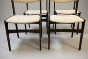 Set of 4 Mid-Century Danish Stained Oak Dining Chairs attributed to Erik Buch.