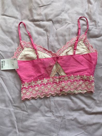 topshop pink crop top