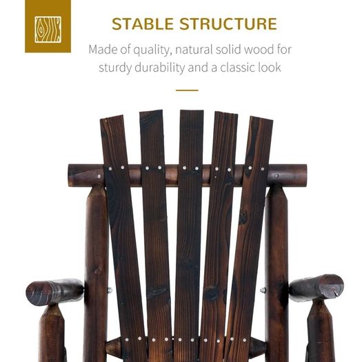 Fir Wood Outdoor Adirondack Rocking Armchair Brown (FREE SHIPPING)