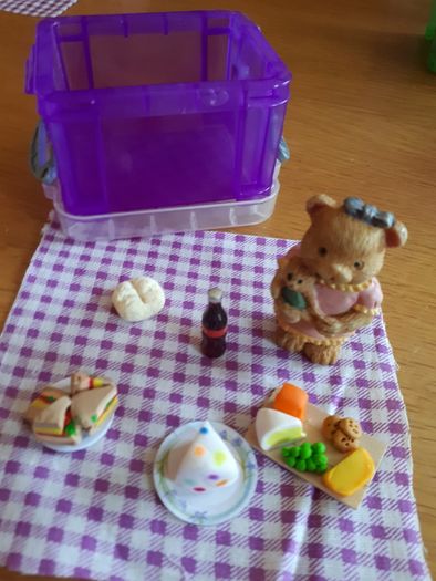 Teddy bear picnic miniature playset