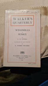 Walker's Quarterly. Rare 1930.windmills In Sussex By G. M. Fowell. Illustrated & Data Coloured By A. Ford Hughes. First Edition Paperback In Good Condition Complete With Walker's. Monthly Pull Out. See Photos.