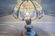 Vintage 80s table lamp with glass shade