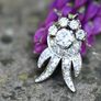 Antique Art Deco Diamond Cluster Pendant Necklace - Platinum Image 5