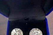 Charming pair of cufflinks Martian landscape.