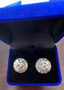 Charming pair of cufflinks Martian landscape.