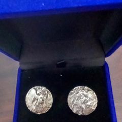 Charming pair of cufflinks Martian landscape.
