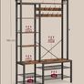 Coat stand with shoe bench, 5 shelves, 40x120x190cm vintage brown/ink black Image 2