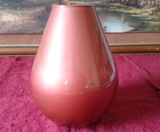 9 Inches Tall Orange Glass Vase Made In Spain