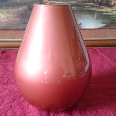 9 Inches Tall Orange Glass Vase Made In Spain