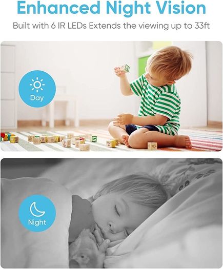 Security Camera Indoor WiFi Camera 2 PCS Baby Monitor with Camera Surveillance Indoor Compatible with Alexa MULTIPLE COLOURS AVAILABLE (FREE SHIPPING)