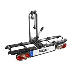 EUFAB Poker-F 2 Bike Carrier E-Bike Suitable Fully Pre-Assembled Anti-Theft for 2 Bicycles Tow Bar Black