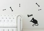 Bones + BOO + Mouse Halloween set sticker, Wall Decals for Halloween