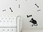 Bones + BOO + Mouse Halloween set sticker, Wall Decals for Halloween