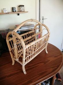 wicker cane magazine storage