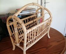 wicker cane magazine storage