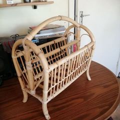wicker cane magazine storage