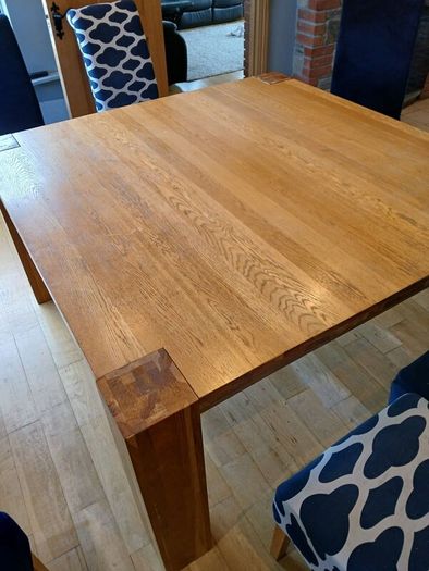 Large square sturdy Table (& 8 chairs)