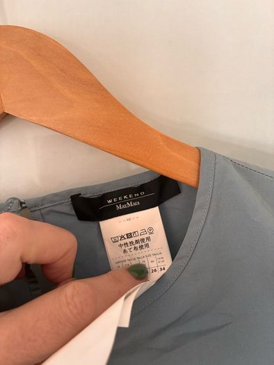 Max Mara top in lovely blue last season
