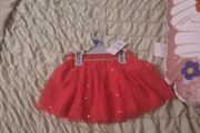 red and gold baby skirt