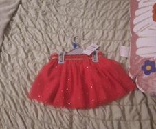 red and gold baby skirt