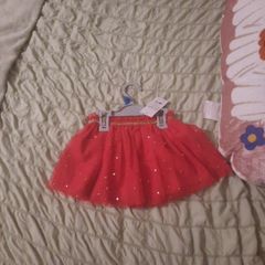 red and gold baby skirt