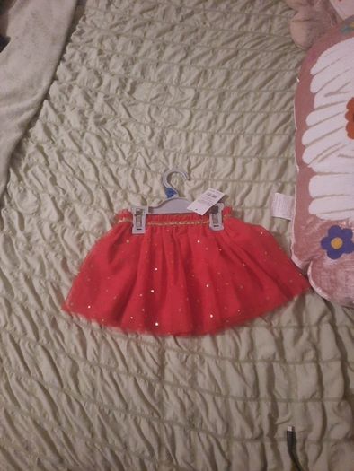 red and gold baby skirt
