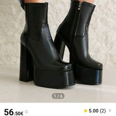 Black Chameleon Waterproof Ultra High Platform  Ankle Boots, size 40