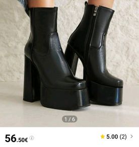 Black Chameleon Waterproof Ultra High Platform  Ankle Boots, size 40