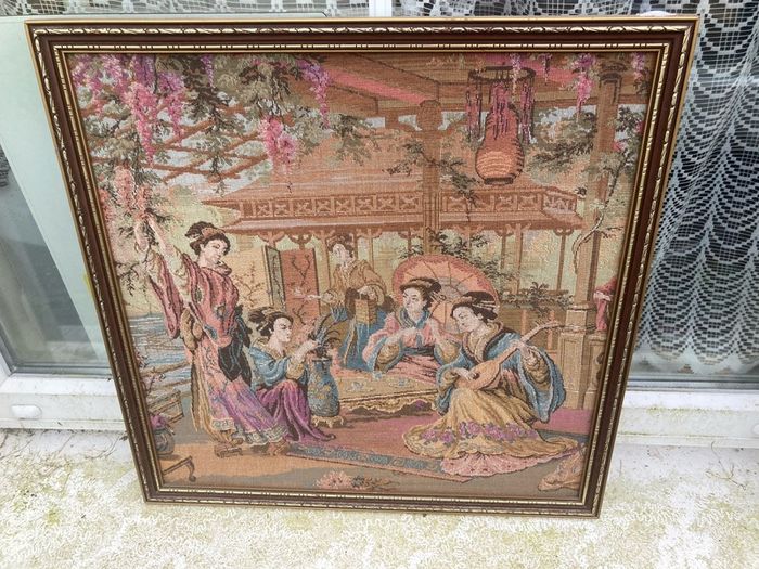 Antique Japanese needlework free postage