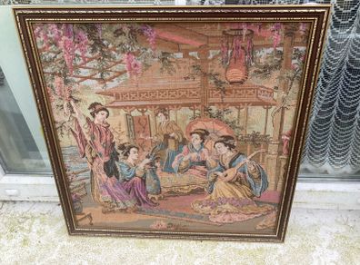 Antique Japanese needlework free postage