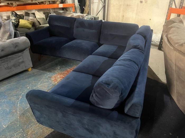 Blue corner sofa set couch