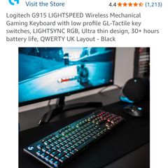 Logitech G915 LIGHTSPEED Wireless Mechanical Gaming Keyboard , Brand New + Spare Keycaps