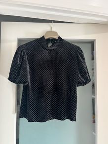 Oasis Velvet Studded Top (Size S or a UK10)
