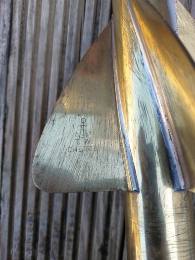 ships T.W Cherub log antique brass