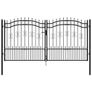 Fence Gate with Spear Top Black 305x150 cm Image 3