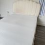 Double bed in boucle white ottoman gas lift Image 6
