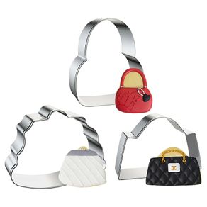 Brand New VOSSOT 3 pieces cookie cutters, stainless steel cookie cutter handbag ABC