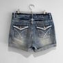 Pre Owned High-Waisted Mid-Wash Denim Shorts Image 4