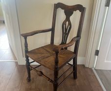 Antique Irish Provincial Elm Arm Chair