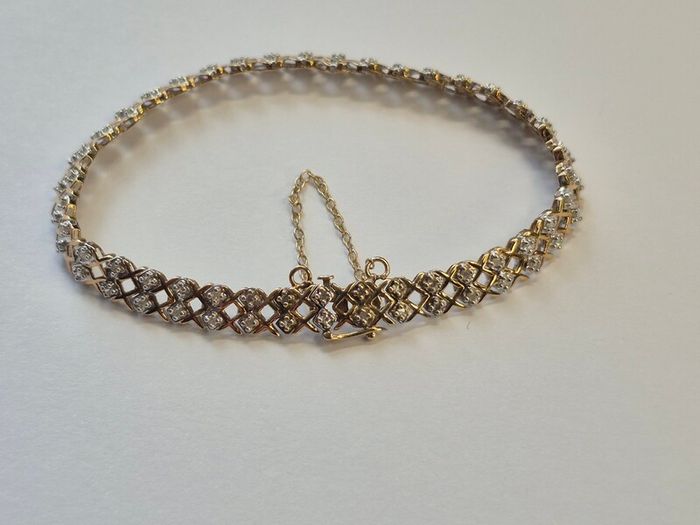 9ct gold diamond bracelet.