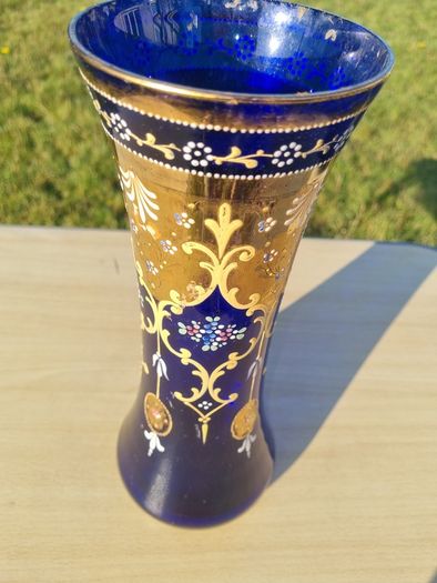 Large Bohemian glass vase in Art Nouveau style