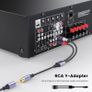 MOSWAG RCA Y Splitter Cable, 1 Female to 2 Male Audio Adapter, Nylon Braided Hi-Fi Splitter for Subwoofer, Home Theater, HDTV, Amplifier, Gaming Console Image 2