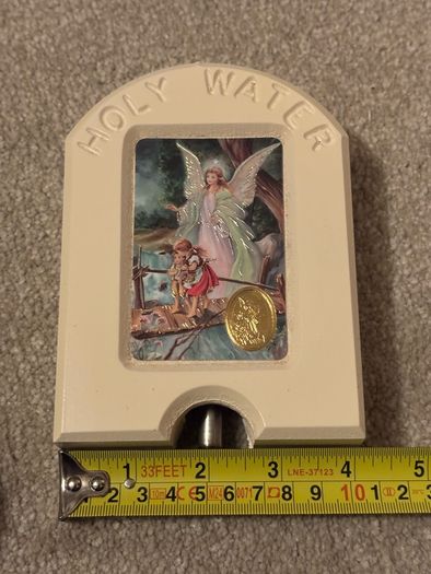 Handcrafted Donegal Holy Water Dispenser With Guardian Angel Plaque